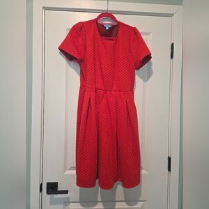 Draper James Vibrant Red Heart Pattern Dress